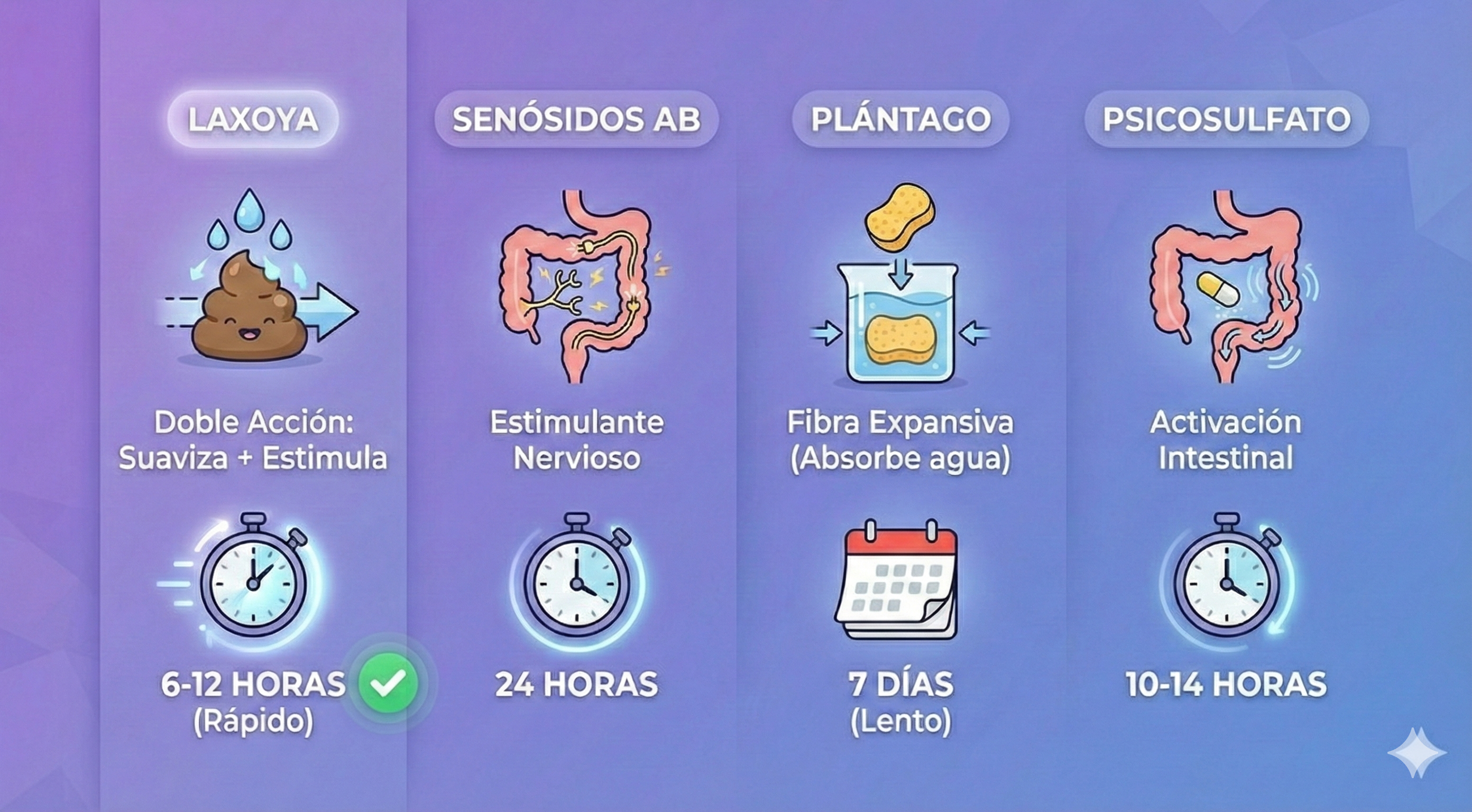 Tabla Comparativa de Laxantes